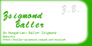 zsigmond baller business card